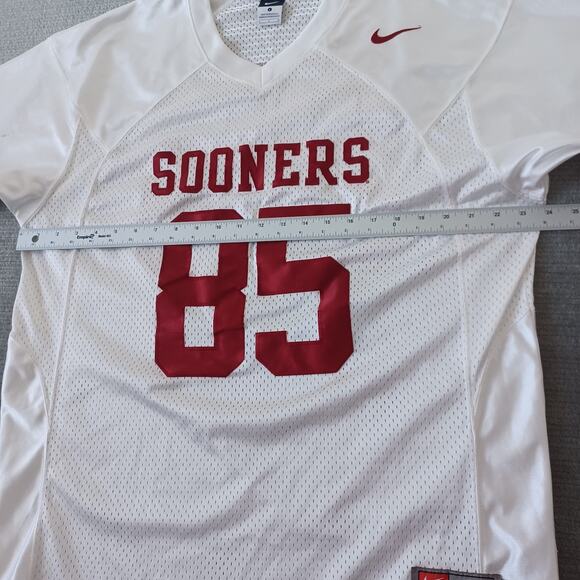 Vintage Nike Oklahoma Sooners #85 White Jersey Mens Large Authentic Stretch - Picture 6 of 12